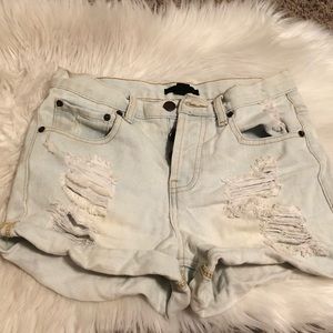 Lightwash High Waisted Jean Shorts